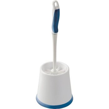 Simple Spaces YB34883L Toilet Bowl Brush with Caddy, 1 in L Trim, PP/PVC Bristle, 15 in L Brush, Plastic Holder