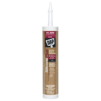 DAP 73376 Bath and Kitchen Sealant, White, 319 mL Cartridge