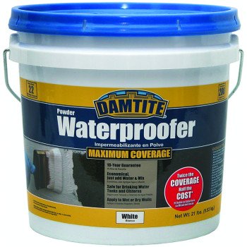 Damtite 01211 Powder Waterproofer, White, Powder, 21 lb Pail