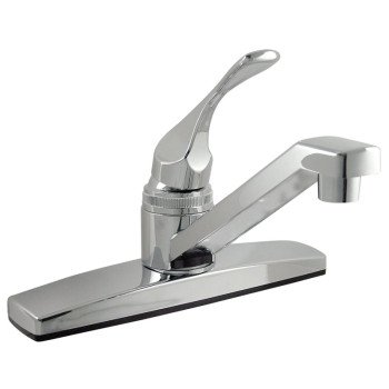 Boston Harbor PF8101A Kitchen Faucet, 1.8 gpm, 2-Faucet Hole, Plastic, Chrome Plated, Deck Mounting, Lever Handle