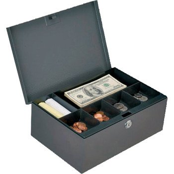 ProSource TS814-3L Cash Box, 11-1/2 L x 7-5/8 W x 4-3/8 H in Exterior, Keyed Lock, 6-Compartment