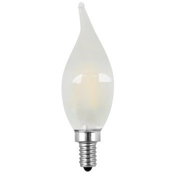 Feit Electric BPCFF60950CAFIL/2 LED Light Bulb, Decorative, Flame Tip, 60 W Equivalent, Candelabra Lamp Base, Dimmable