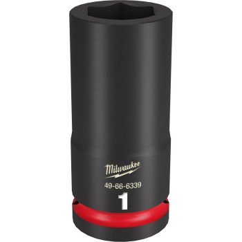 Milwaukee SHOCKWAVE Impact Duty Series 49-66-6339 Deep Impact Socket, 1 in Socket, 3/4 in Drive, Square Drive, 6-Point