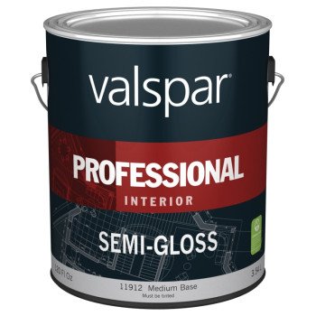 Valspar 11900 Series 045.0011912.007 Interior Paint, Semi-Gloss Sheen, Medium, 1 gal, Can