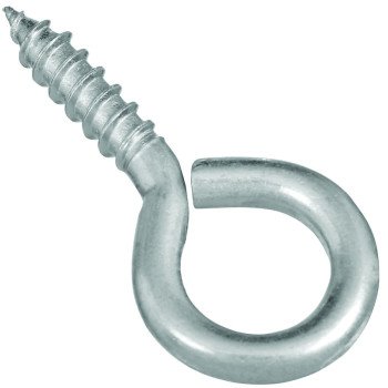 National Hardware N324-657 Screw Eye, #4, 0.94 in L Thread, 2.19 in OAL, 65 lb Working Load, Steel, Zinc