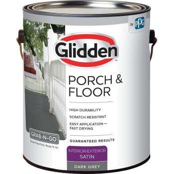 Glidden 3032F Paint and Primer, Satin, Dark Gray, 1 gal