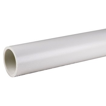 JM Eagle Schedule Series 1586 Pipe, 1-1/4 in, 10 ft L, Solvent Weld, SCH 40 Schedule, PVC, White