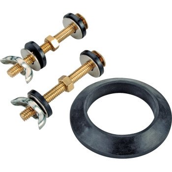 ProSource TW0917 Tank-to-Bowl Connector Kit, (2) Closet Bolts (1) Washer-Piece, Rubber (Washer)/Steel (Closet Bolts)