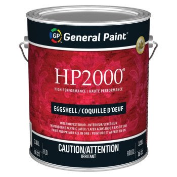 General Paint HP2000 58-323-16 Exterior Paint, Eggshell, Red Base, 1 gal