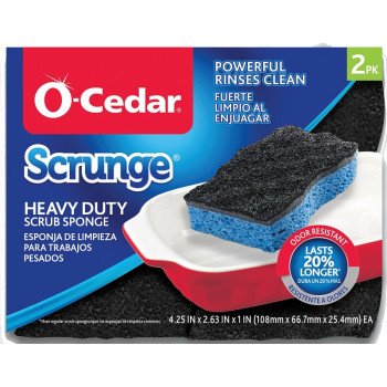 O-Cedar Scrunge 148377 Heavy-Duty Sponge, 7-1/2 in L, 5 in W, Blue