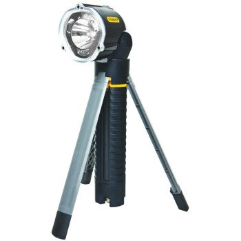 STANLEY 95-112B Tripod Flashlight, AA Battery, LED Lamp, 30 Lumens, 246 ft Beam Distance, 41 hr Run Time, Black