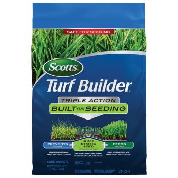 Scotts 23001 Triple-Action Lawn Fertilizer, 17.3 lb Bag, Solid, 21-22-4 N-P-K Ratio