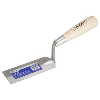 Vulcan 16405 Margin Trowel, 5 in L Blade, 2 in W Blade, Steel Blade, Ergonomic Handle, Hardwood Handle