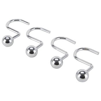 Simple Spaces SD-CBH-CH Ball Shower Curtin Hook, 1-1/16 in Opening, Steel, Chrome, 1-3/4 in W, 2-7/8 in H