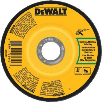 DEWALT DWA4500C Grinding Wheel, 4 in Dia, 1/4 in Thick, 5/8 in Arbor, 24 Grit, Aluminum Oxide Abrasive