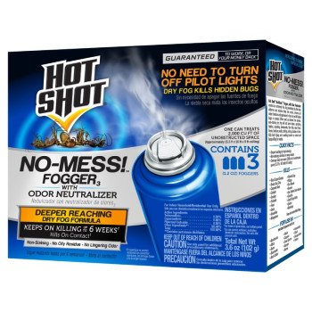 Hot Shot No-Mess! HG-20177 Fogger with Odor Neutralizer, 2000 cu-ft Coverage Area, Light Yellow