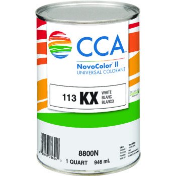 CCA NovoColor II Series 076.008800N.005 Universal Colorant, White, Liquid, 1 qt