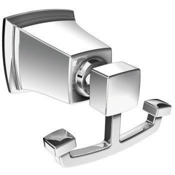 Moen Boardwalk Series Y3203CH Robe Hook, 2-Hook, Zinc, Chrome, Wall Mounting