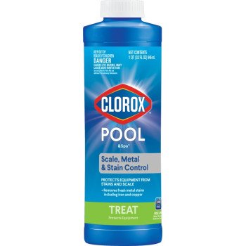 Clorox POOL & Spa 50033CLX Scale, 32 oz, Liquid, Slight, Light Amber