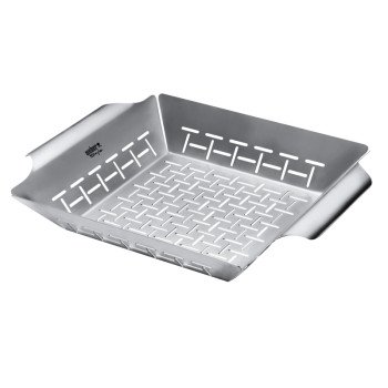 Weber 6434 Deluxe Grilling Basket, 13.8 in L, 11.8 in W, Stainless Steel