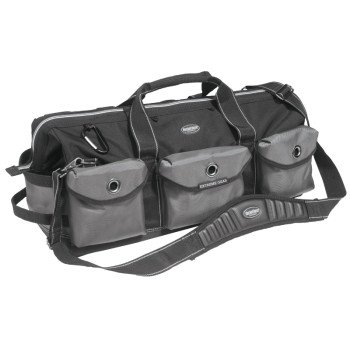 Bucket Boss Professional Series 65024 Extreme Big Daddy Tool Bag, 26 in W, 11 in D, 12 in H, 28-Pocket, Poly Fabric