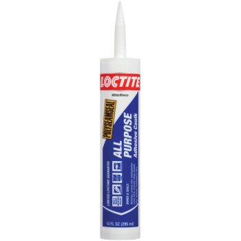 Loctite POLYSEAMSEAL 2154751 Adhesive Caulk, White, 24 hr to 2 weeks Curing, 40 to 100 deg F, 10 oz Cartridge