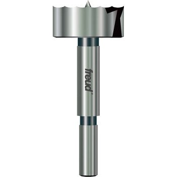 Freud Precision Shear PB-010 Forstner Bit, 1-3/8 in Dia, 3-1/2 in OAL, 3/8 in Dia Shank