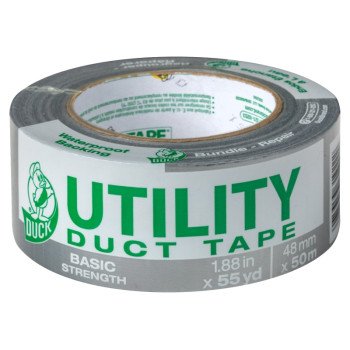 Duck 1118393 Duct Tape, 55 yd L, 1.88 in W, Silver