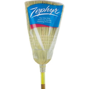 Zephyr 33036 Warehouse Broom, #34 Sweep Face, Natural Fiber Bristle, Amber