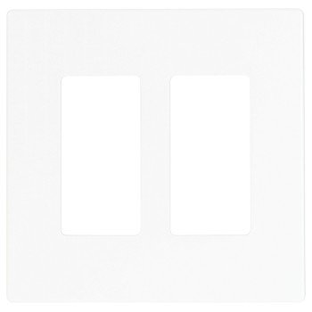 Arrow Hart PJS262W Wallplate, 4-7/8 in L, 4.94 in W, 2-Gang, Polycarbonate, White, High-Gloss