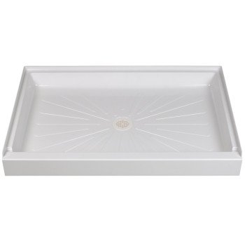 Durabase 3248M Shower Base, 32 in L, 48 in W, 5-1/2 in H, Fiberglass, White