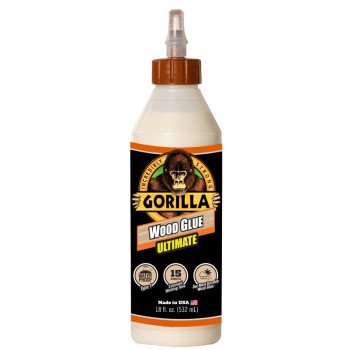 Gorilla 104406 Extra Strength Glue, Natural Wood, 18 oz Bottle