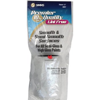 Simms A-057 Trim Roller Refill, 3/8 in Thick Nap, 3 in L, Fabric Cover