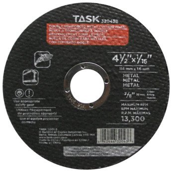 TASK 32043B Cutting Wheel, 4-1/2 in Dia, 1/16 in Thick, 7/8 in Arbor