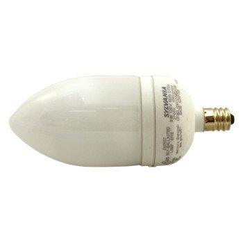 Sylvania 25986 Compact Fluorescent Bulb, 9 W, B10 Lamp, Candelabra E12 Lamp Base, 360 Lumens, 2700 K Color Temp