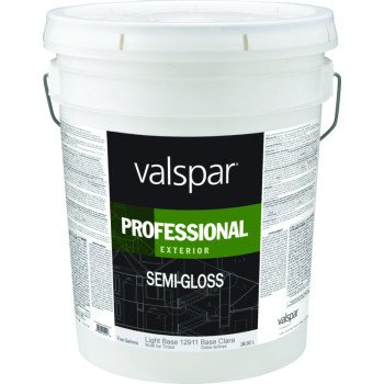 Valspar 12900 Series 129115GAL Latex Paint, Semi-Gloss, Light Base, 5 gal Pail