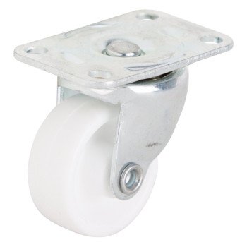 ProSource JC-B03-PS Swivel Caster, 1-1/4 in Dia Wheel, 16 mm W Wheel, Plastic Wheel, White, 40 lb