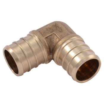 SharkBite UC256LFA10 Pipe Elbow, 3/4 in, Barb, 90 deg Angle, Brass, 80 to 160 psi Pressure