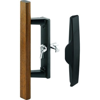 Prime-Line C 1107 Handleset, Aluminum/Wood, For: 1 in THK Glass Sliding Doors