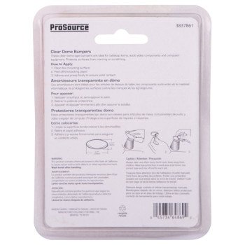 ProSource FE-S402-PS Furniture Bumper Pad, Polyurethane, Clear, 3/8 in Dia, 5/32 in Thick, Dome