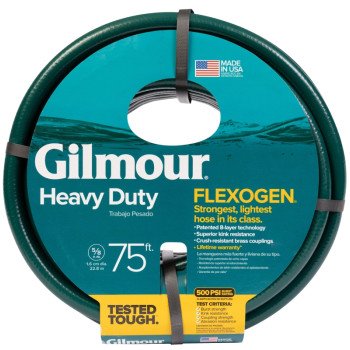 Gilmour 864751-1001 Garden Hose, 75 ft L, Vinyl, Green