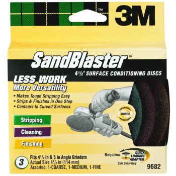 3M SandBlaster 9682 Grinding Disc Kit, 4-1/2 in Dia, Cubitron Ceramic Mineral Abrasive, Nylon Backing