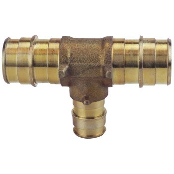 Apollo EPXT343412 Pipe Tee, 3/4 x 3/4 x 1/2 in, Barb, Brass, 200 psi Pressure