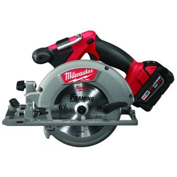 Milwaukee 2730-21 Circular Saw Kit, Battery Included, 18 V, 4 Ah, 6-1/2 in Dia Blade, 50 deg Bevel