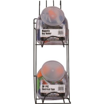 ProSource M59995 Display Rack, 2 Jar, 10 lb, 6-1/8 in OAW, 6 in OAD, 14-3/4 in OAH, 2-Shelf, Black