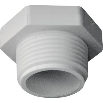 IPEX 435624 Pipe Plug, 1 in, MPT, PVC, White, SCH 40 Schedule