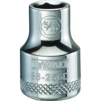 DEWALT DWMT86256OSP Hand Socket, 5/16 in Socket, 3/8 in Drive, 6-Point, Vanadium Steel, Polished Chrome