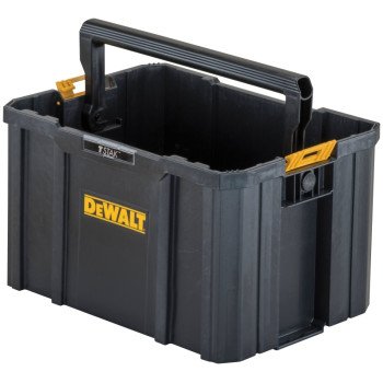 DEWALT TSTAK Series DWST17809 Open Tote, 12-1/2 in W, 17-1/4 in D, 10-3/4 in H, Plastic, Black/Yellow