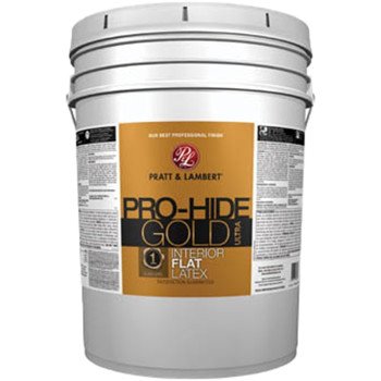 Pratt & Lambert Pro-Hide Gold Ultra Series 0000Z8185-20 Interior Paint, Flat Sheen, Black, 5 gal