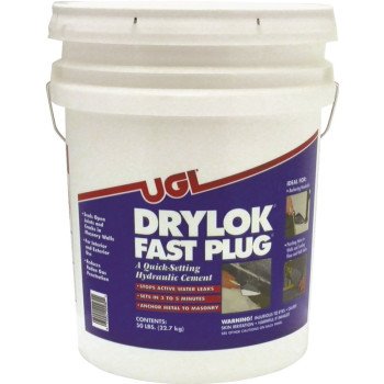 Drylok Fast Plug Series 00930 Hydraulic Cement, Gray, Powder, 50 lb